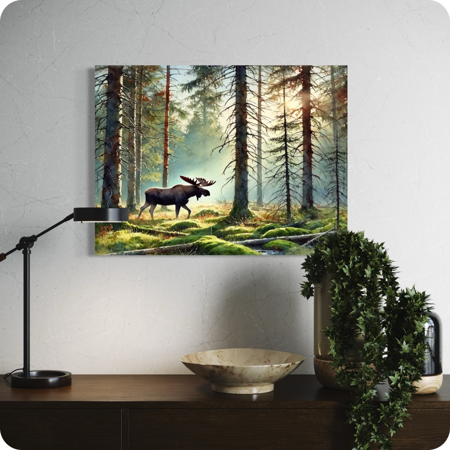 Majestic Wanderer | Frameless Forest Inspired Canvas Print