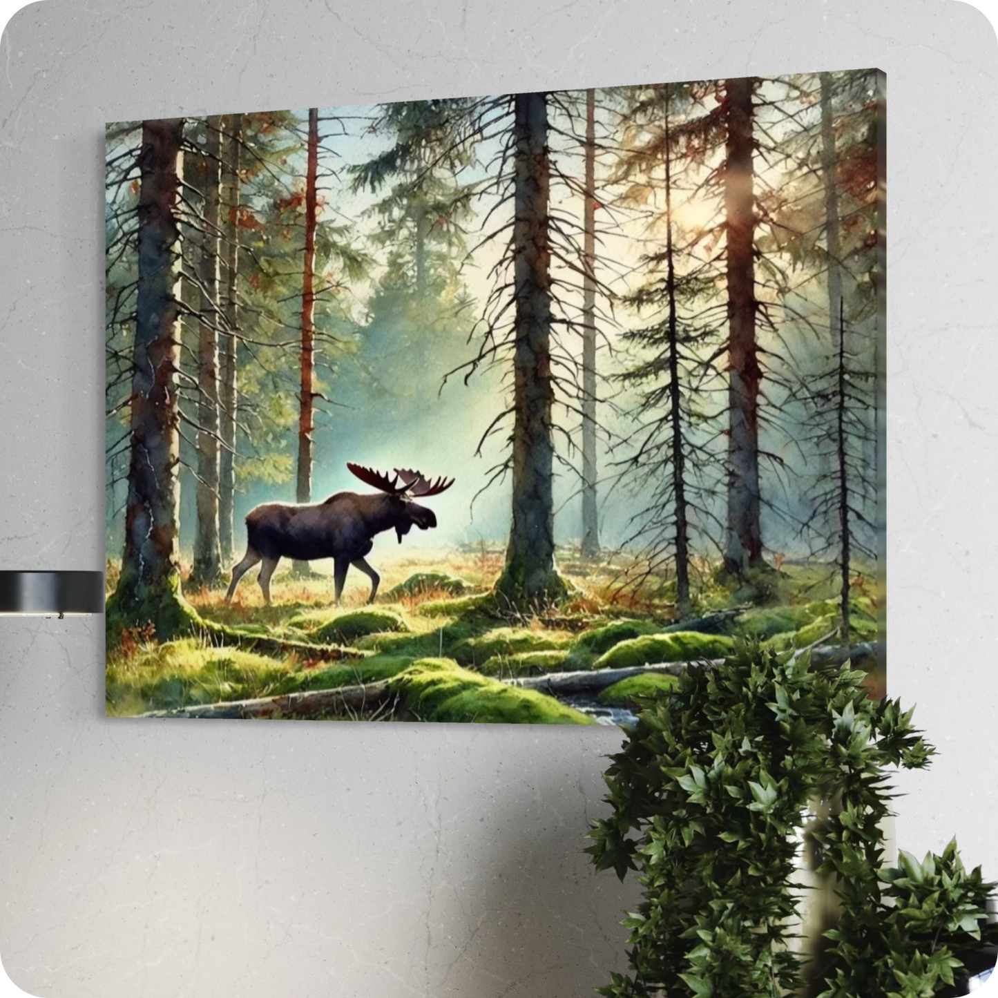 Majestic Wanderer | Frameless Forest Inspired Canvas Print