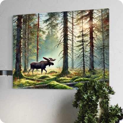 Majestic Wanderer | Frameless Forest Inspired Canvas Print