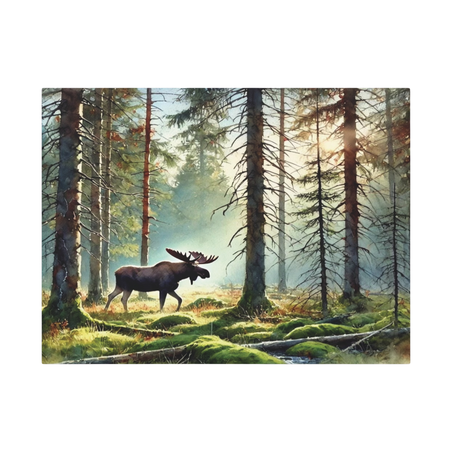 Majestic Wanderer | Frameless Forest Inspired Canvas Print