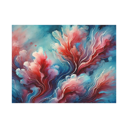 Tides of Bloom | Frameless Ocean Life Canvas Print